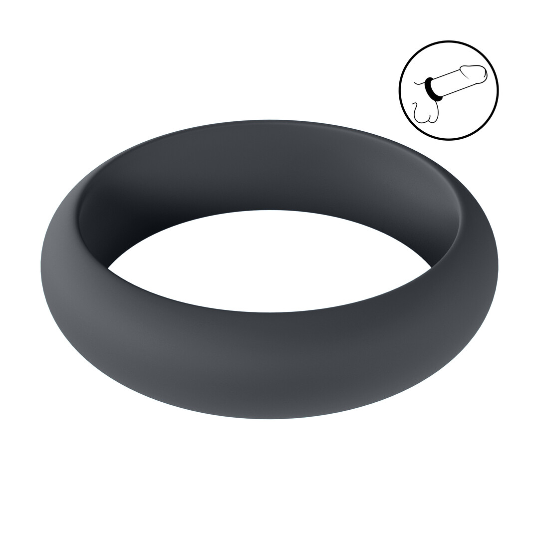 Wide O Silicone Cockring - XL - 50mm - Black