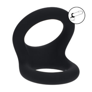 Double O Silicone Cockring - M - Black