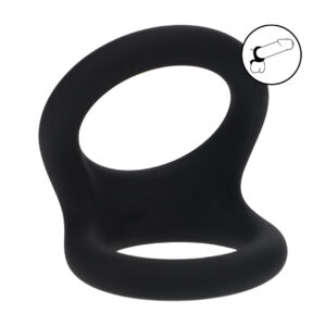 Double O Silicone Cockring - L - Black