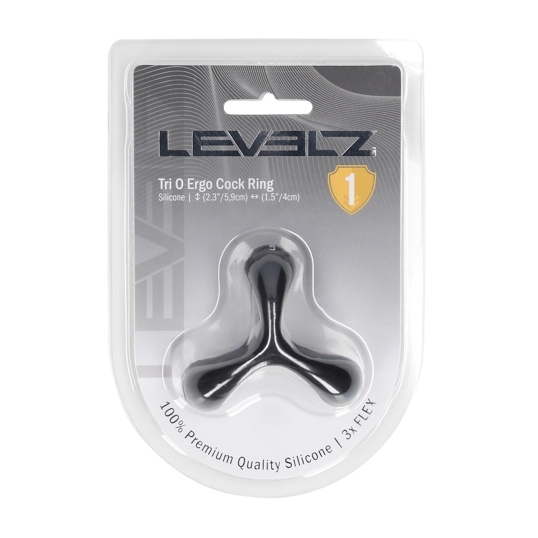 Tri O Ergo Silicone Cockring - Black - Image 2