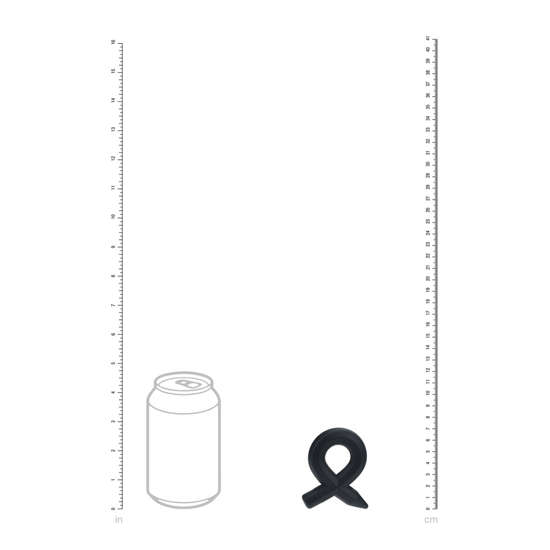 Pencil Liquid Silicone Cockring - Black - Image 6