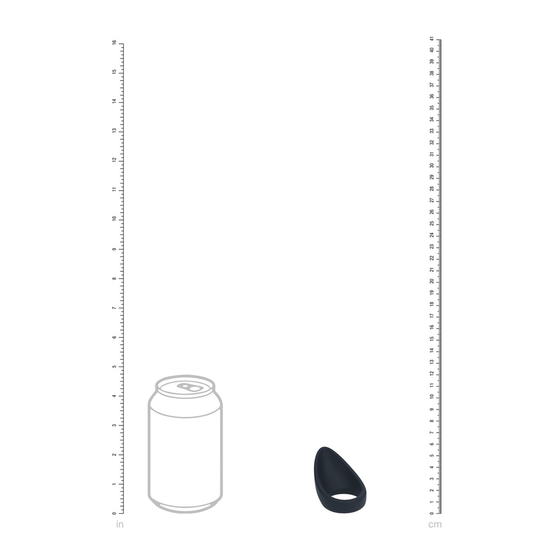 Teardrop Silicone Cockring - Black - Image 7