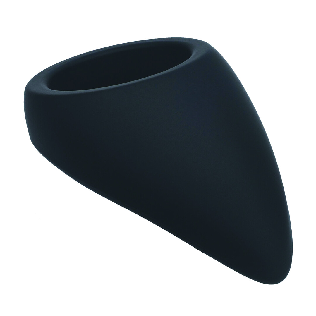 Teardrop Silicone Cockring - Black - Image 4