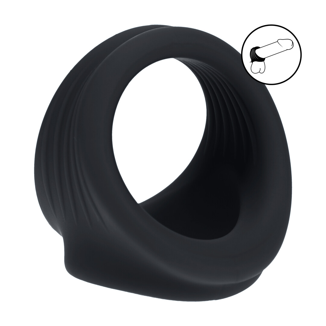 Silicone Cock and Ball Harness - Black