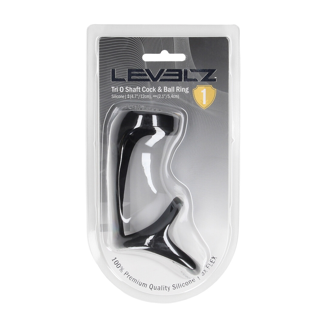 Tri O Silicone Shaft Cock and Ball Ring - Black - Image 2