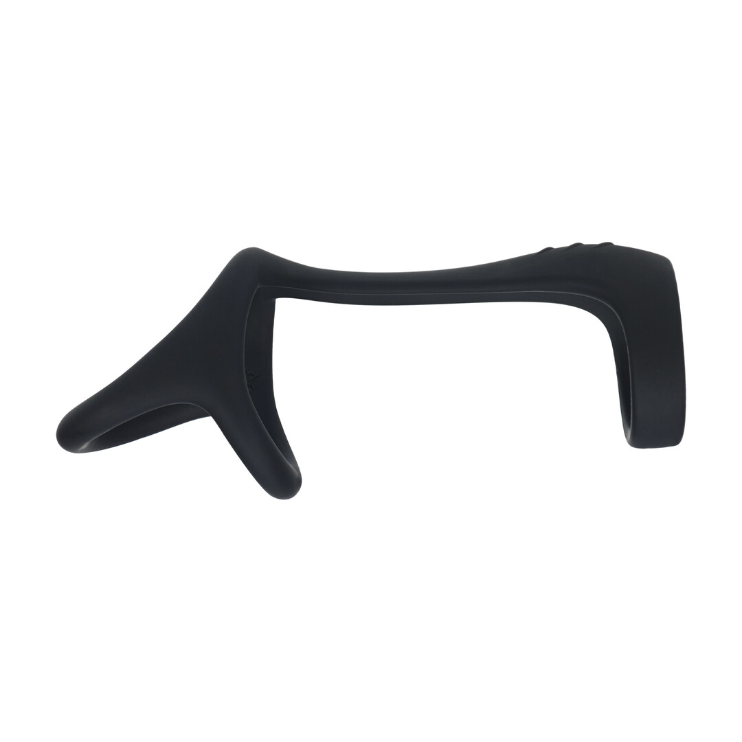 Tri O Silicone Shaft Cock and Ball Ring - Black - Image 4