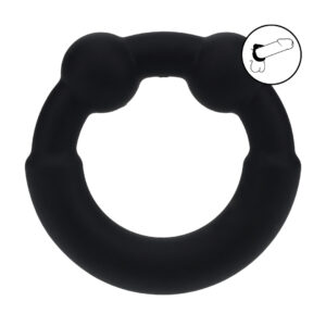 Metal and Silicone Cockring - Black