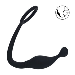 Silicone Cockring with Prostate Stimulator - S - Black