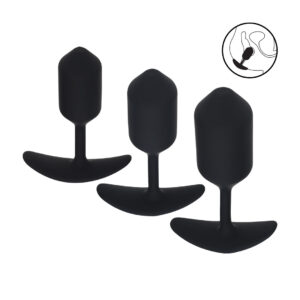 Silicone Weighted Anal Plug Training Set of 3 - Black