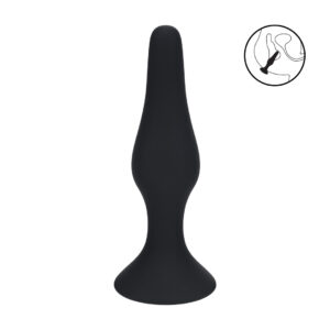 Slim Silicone Anal Plug - L - Black