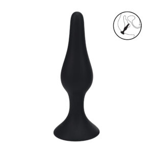Slim Silicone Anal Plug - XL - Black