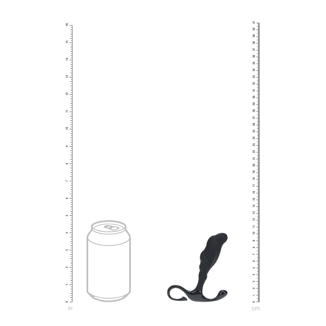 Rippled with Hard Loop Silicone Prostate Massager - S - Black - Image 7