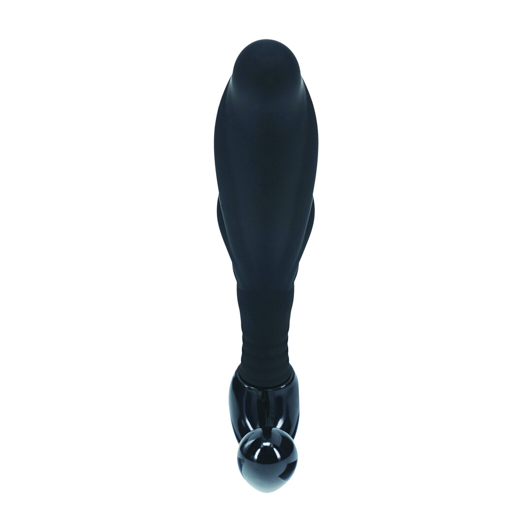 Rippled with Hard Loop Silicone Prostate Massager - S - Black - Image 5