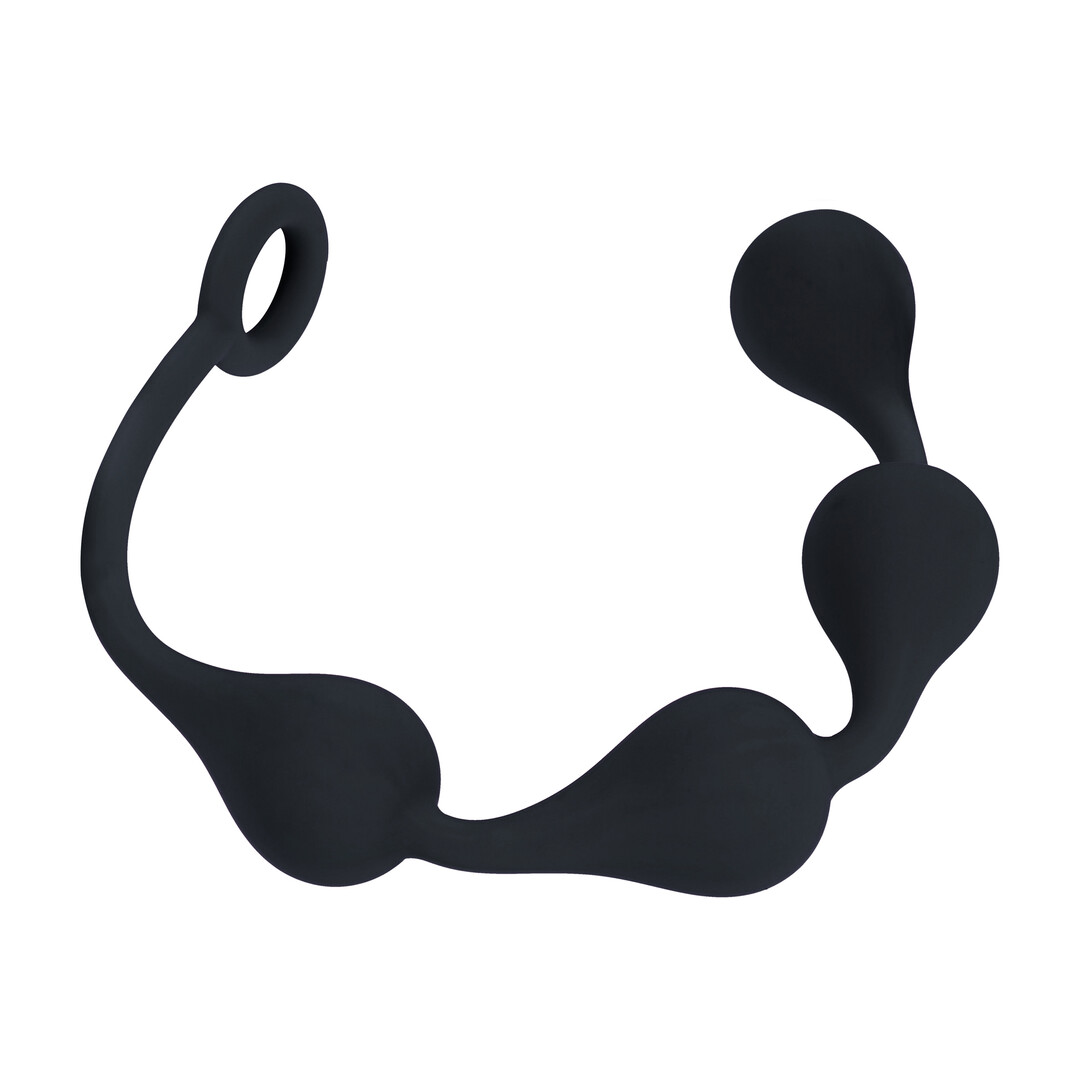 Waterdrop Silicone Anal Balls -M - 30mm - Black - Image 4