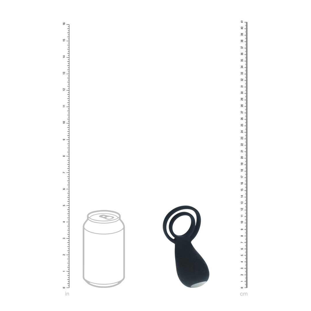 Vibrating Cock and Ball Ring with Paw Stimulator - Black - Image 4