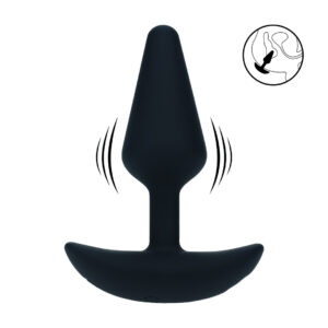 Classic Vibrating Silicone Anal Plug - S - Black