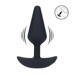 Classic Vibrating Silicone Anal Plug - M - Black