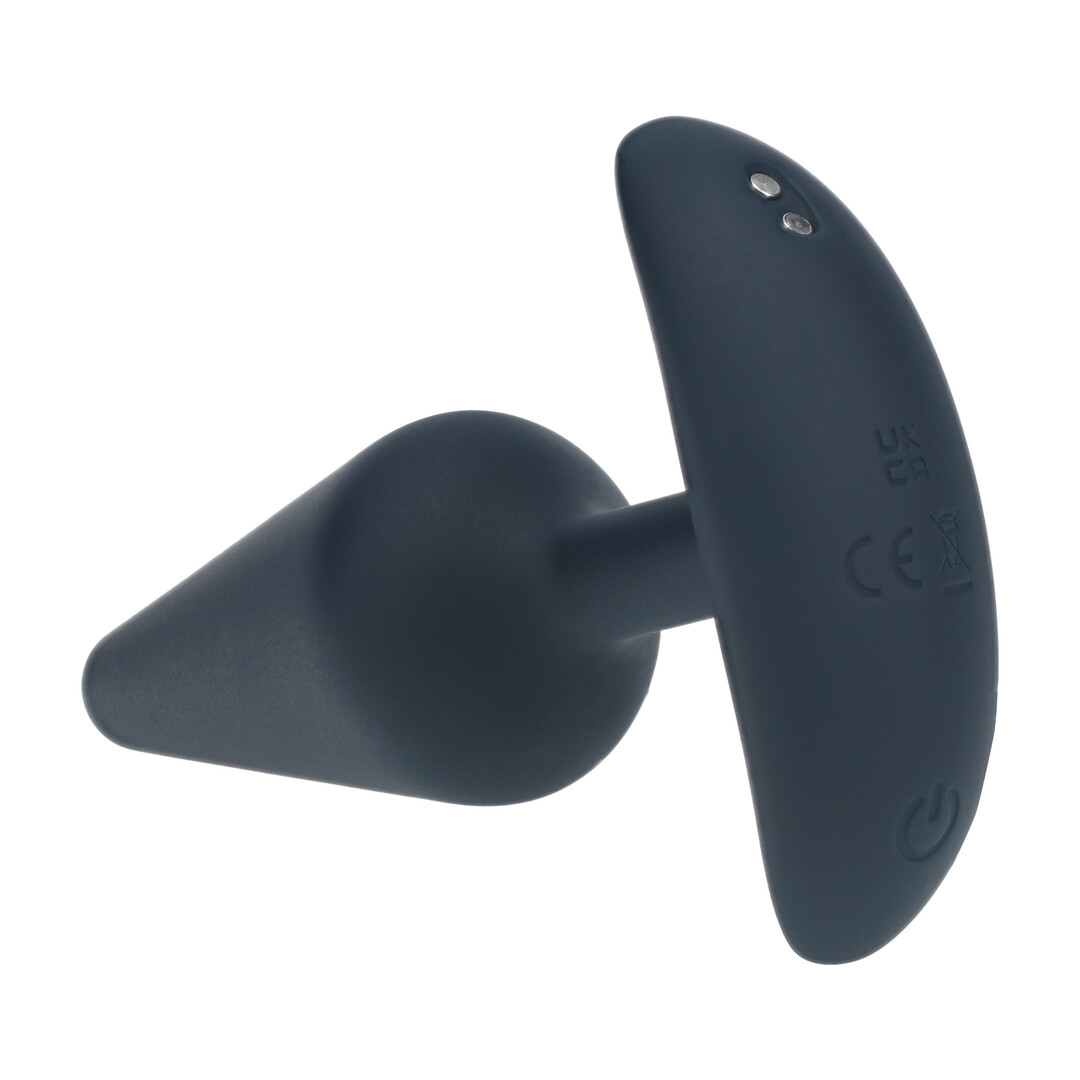 Classic Vibrating Silicone Anal Plug - M - Black - Image 4
