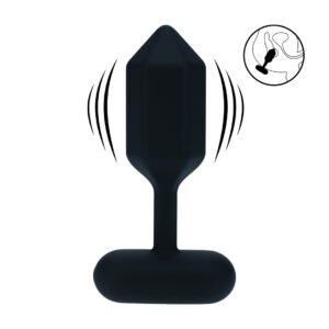 Hexagonal Vibrating Silicone Anal Plug - S - Black