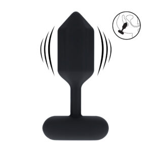 Hexagonal Vibrating Silicone Anal Plug - M - Black