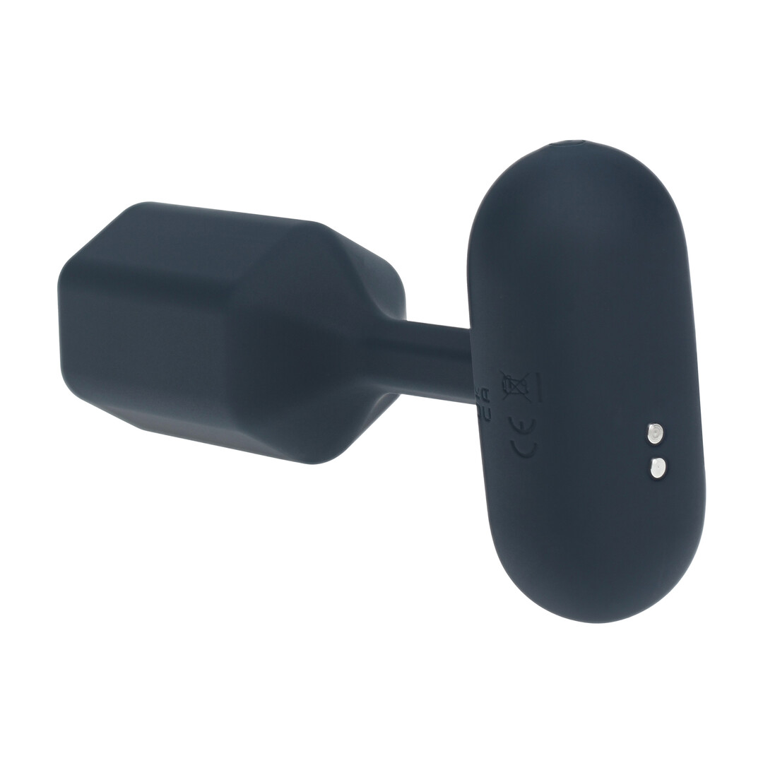 Hexagonal Vibrating Silicone Anal Plug - L - Black - Image 4
