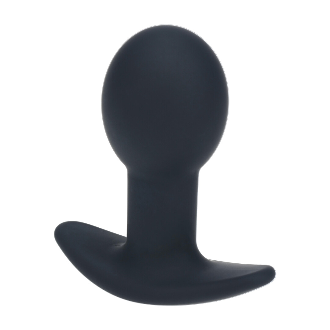 Single Bulb Vibrating Silicone Anal Plug - Black - Image 4