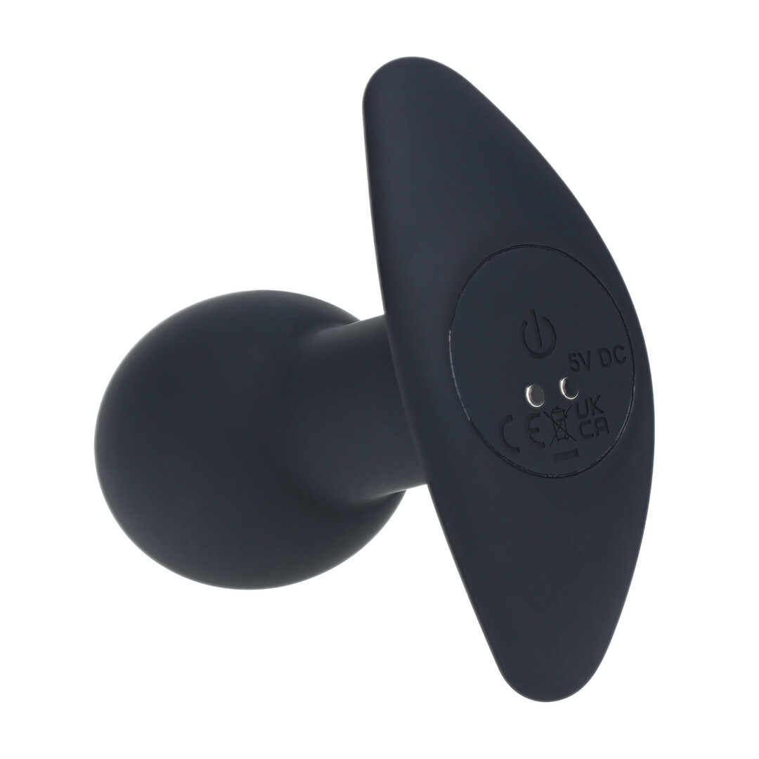 Single Bulb Vibrating Silicone Anal Plug - Black - Image 5