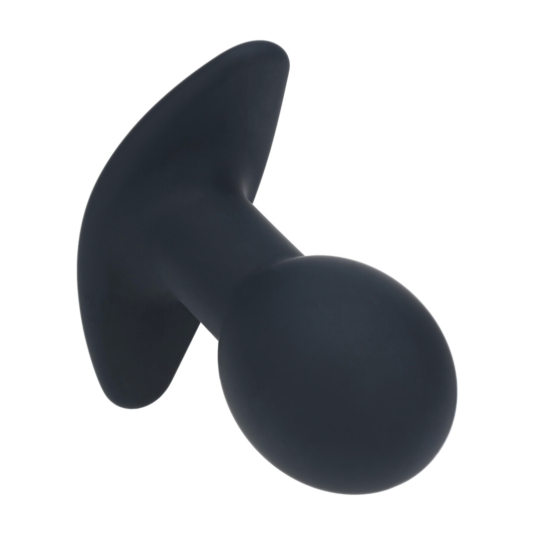 Single Bulb Vibrating Silicone Anal Plug - Black - Image 6