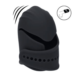 Adjustable Vibrating Silicone Penis Head Stimulator - Black