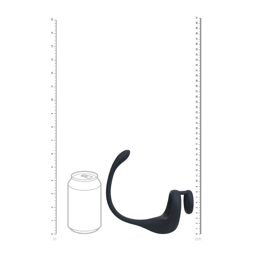 Dual Motor Silicone Cockring with Prostate Stimulator - Black - Image 7