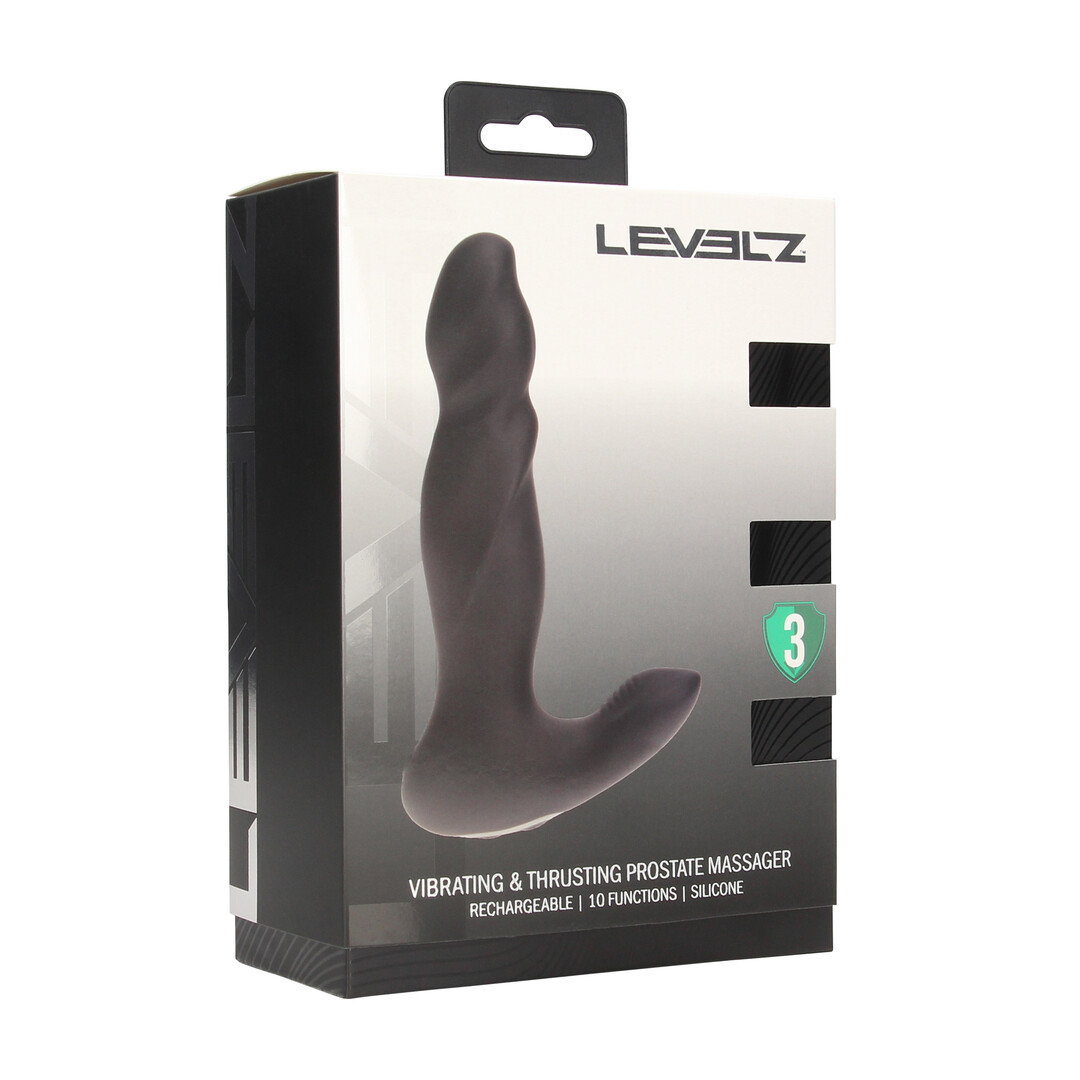 Vibrating and Thrusting Silicone Prostate Massager - Black - Image 2