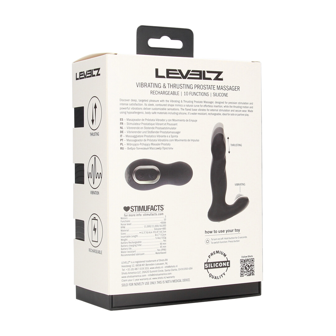 Vibrating and Thrusting Silicone Prostate Massager - Black - Image 3