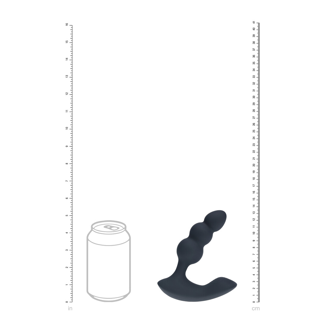 Dual Motor Remote Control Beaded Vibrating Liquid Silicone Prostate Stimulator - Black - Image 9