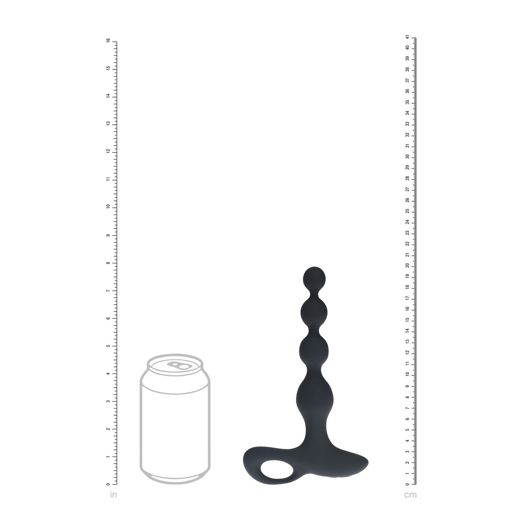 Remote Control Beaded Vibrating Silicone Anal Plug - Black - Image 8