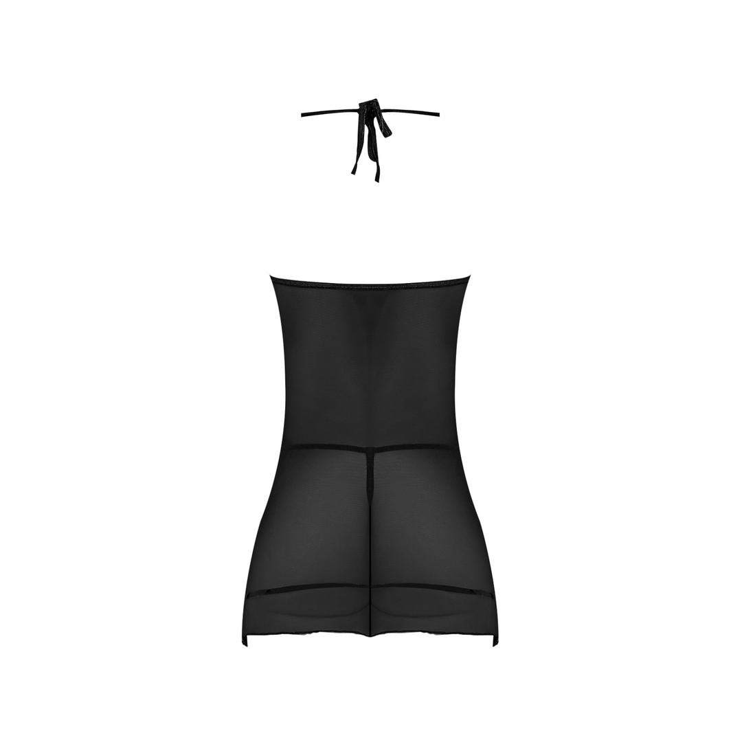 Nightgown and G-String Set - S/M - Black - Image 6