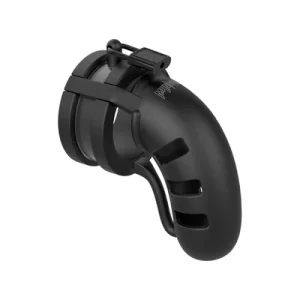 Model 19 - Chastity - 4.5"" - Silicone Cage Ballsplitter - Black