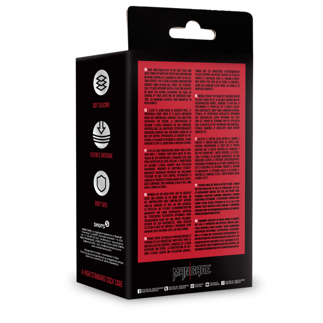Model 28 - Ultra Soft Silicone Chastity Cage - Red - Image 3