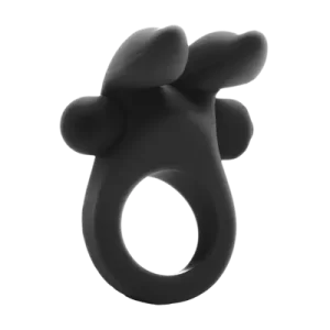 Bunny Cockring with Stimulating Ears- Black