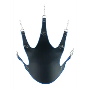 Leather sling with blue piping - 5 points - Black - as described
