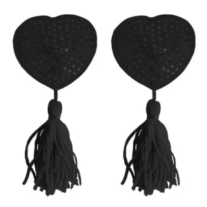 Nipple Tassels - Heart - Black