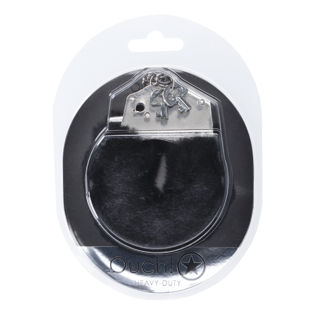 Heavy-duty Fluffy Handcuffs - Black - Image 2