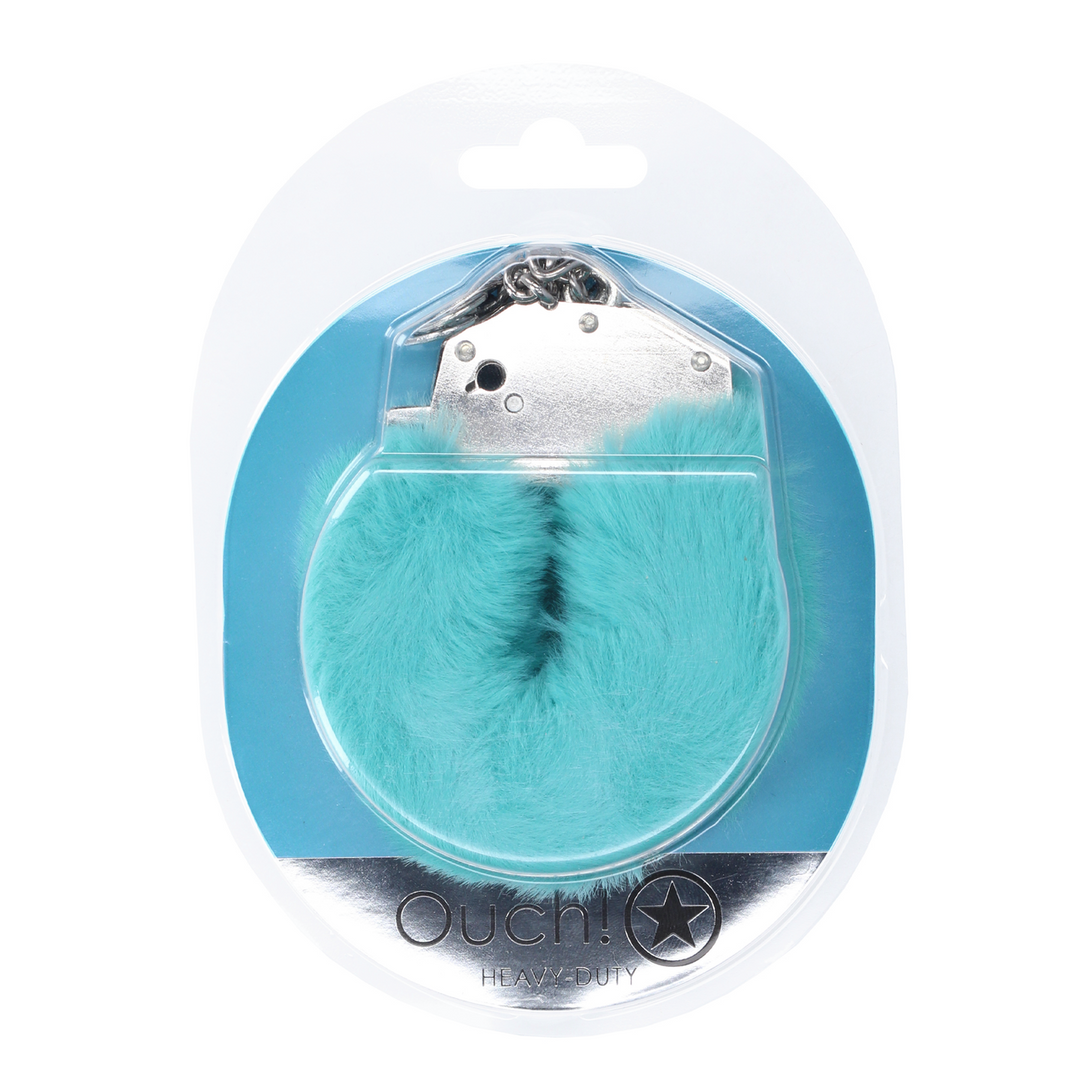 Heavy-duty Fluffy Handcuffs - Blue - Image 2