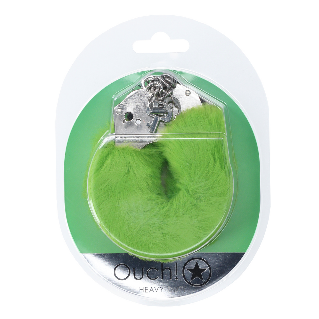 Heavy-duty Fluffy Handcuffs - Green - Image 2