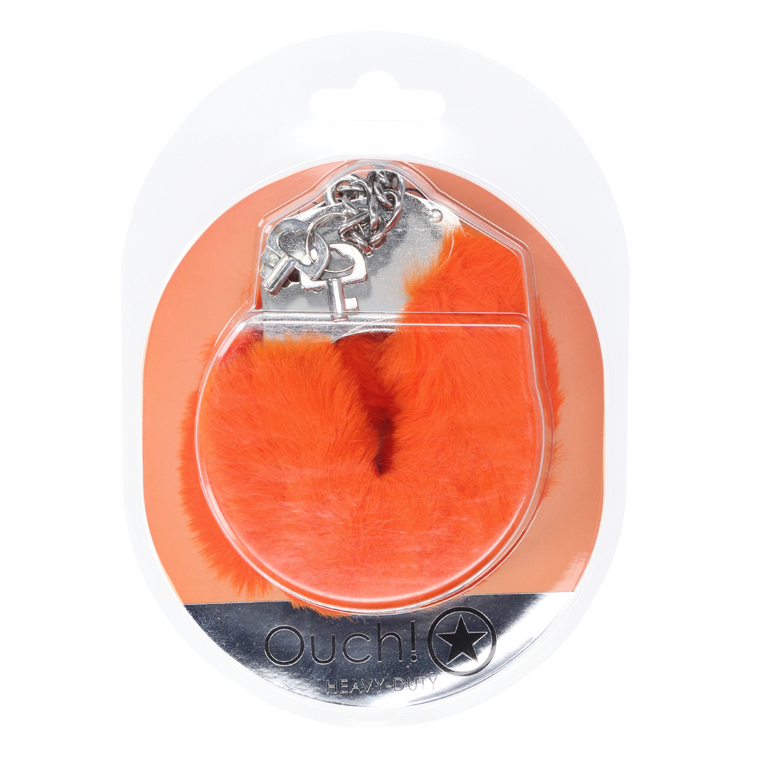 Heavy-duty Fluffy Handcuffs - Orange - Image 2