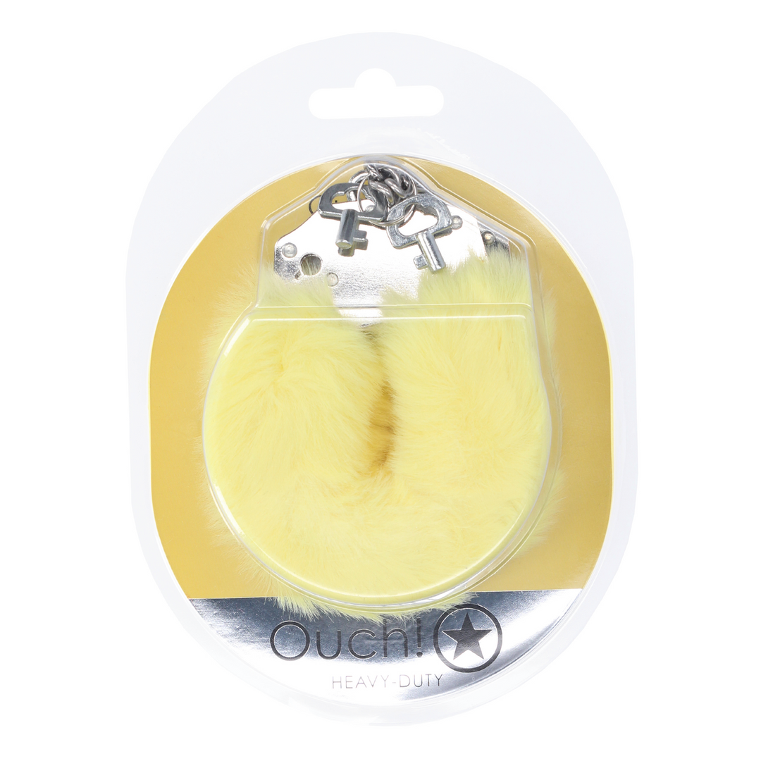 Heavy-duty Fluffy Handcuffs - Yellow - Image 2