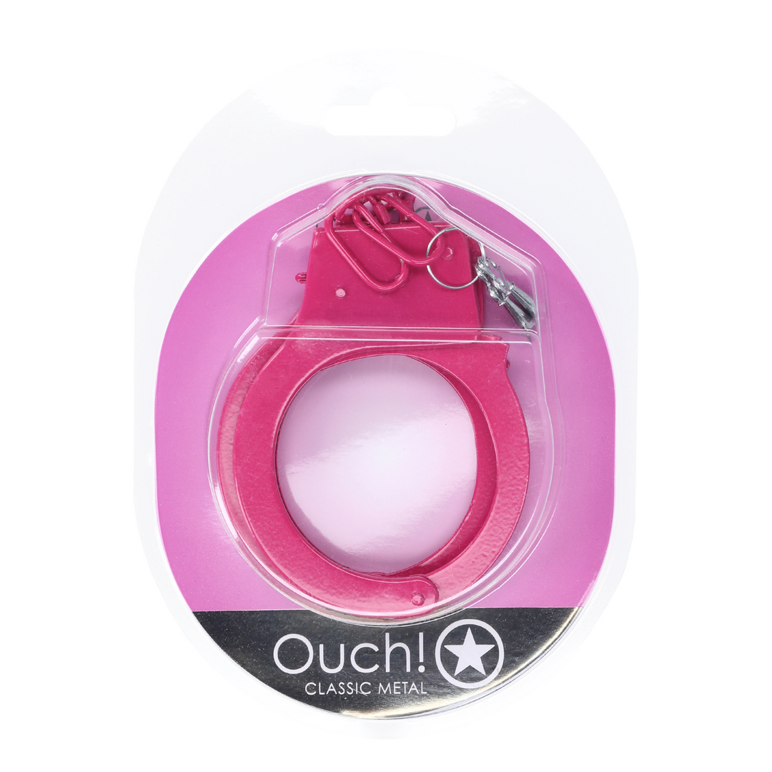 Classic Metal Handcuffs - Pink - Image 2