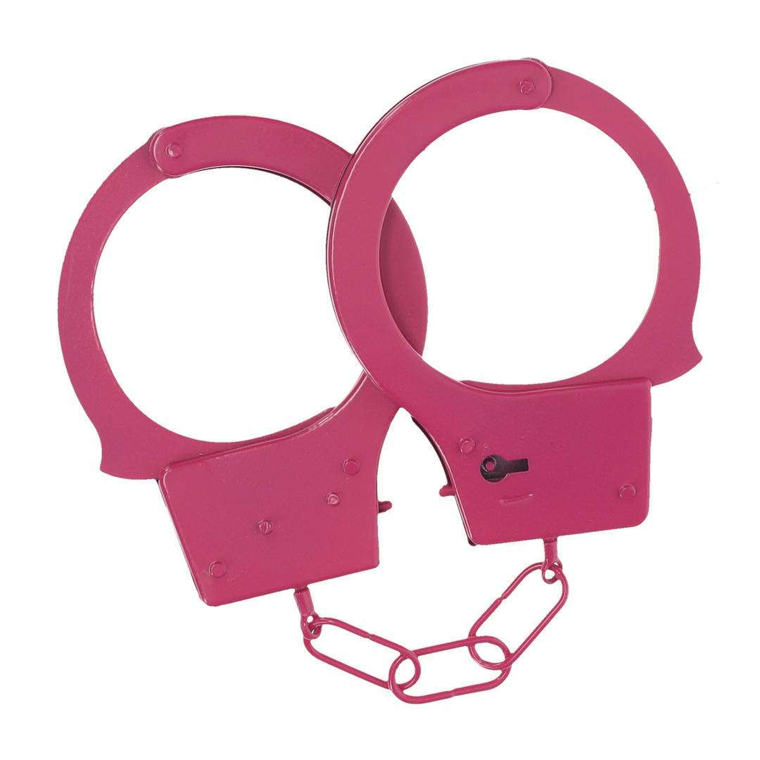 Classic Metal Handcuffs - Pink - Image 3