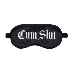 Cum Slut - Printed Satin Mask - Black