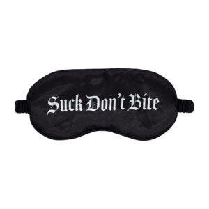 Suck Don't Bite - Printed Satin Mask - Black