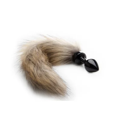 Fox Tail Buttplug - Black - black